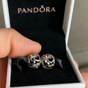 NIB Bundle 2 Retired Pandora G585 Gold Hearts All Over & CZ Stones Charms